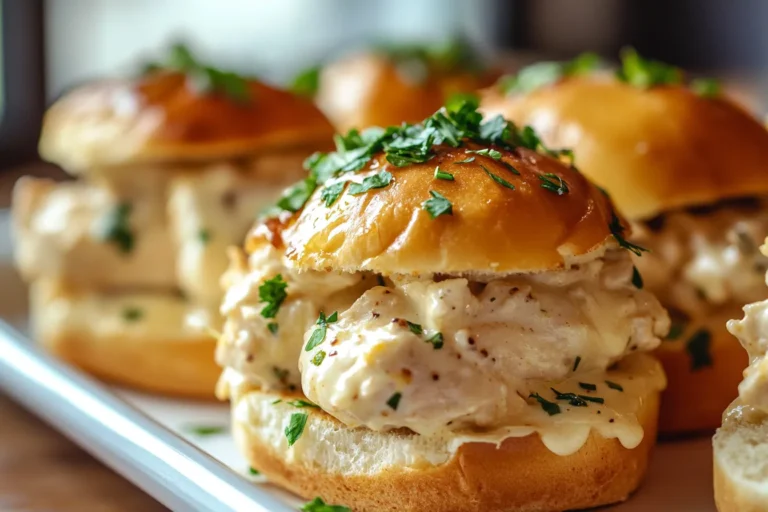 Buttery Garlic Chicken Alfredo Sliders