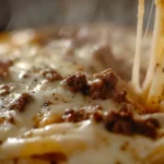 Cheesy Garlic Butter Linguine Pasta with Savory Ground Beef