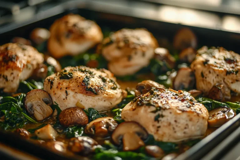 Chicken Spinach and Mushroom Low Carb Oven Dish