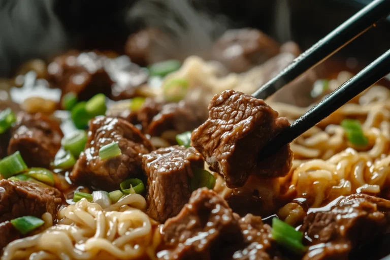 Crockpot Beef Tips and Noodles