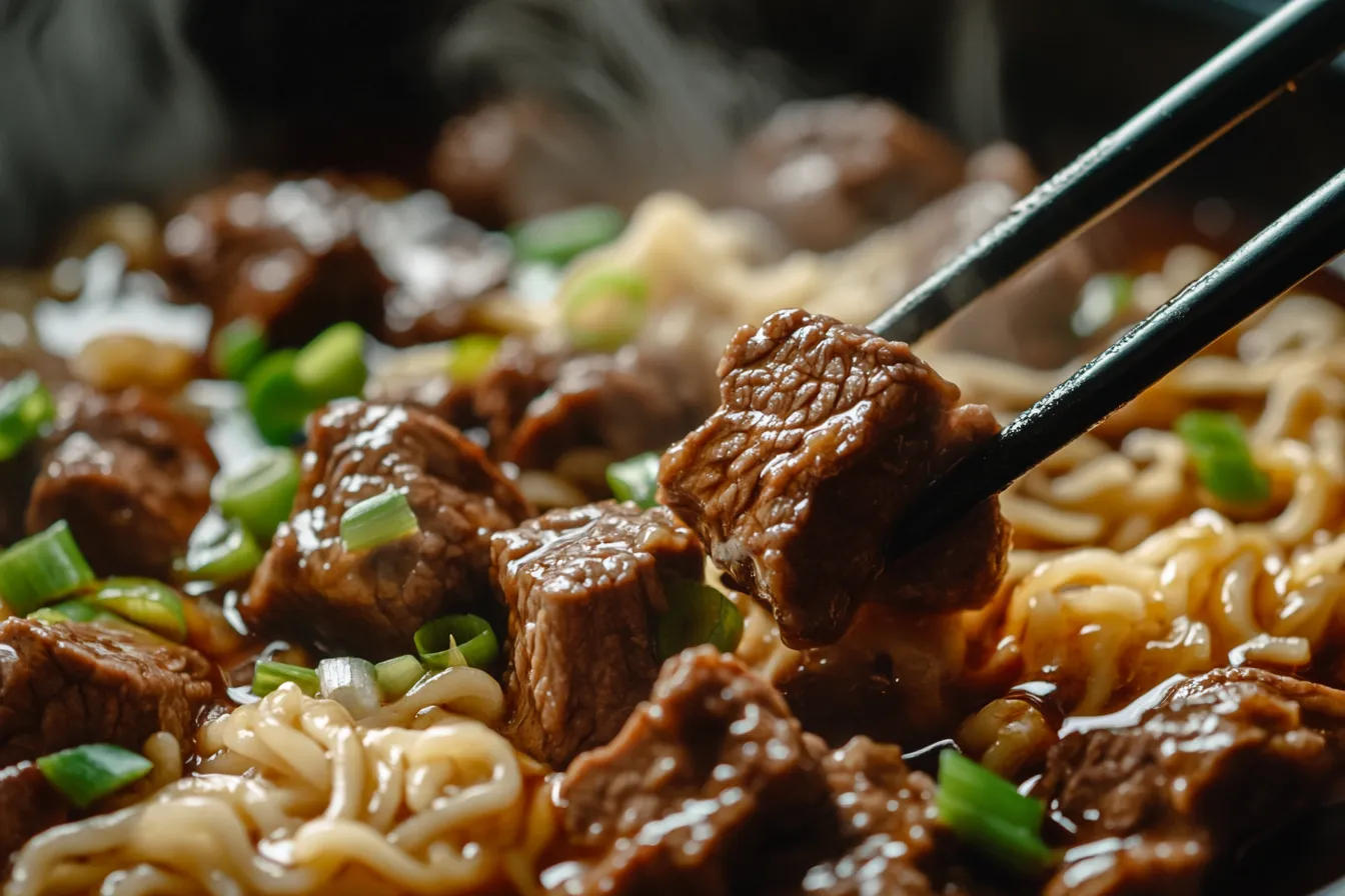 Crockpot Beef Tips and Noodles