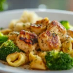 Garlic Parmesan Chicken Tortellini and Broccoli