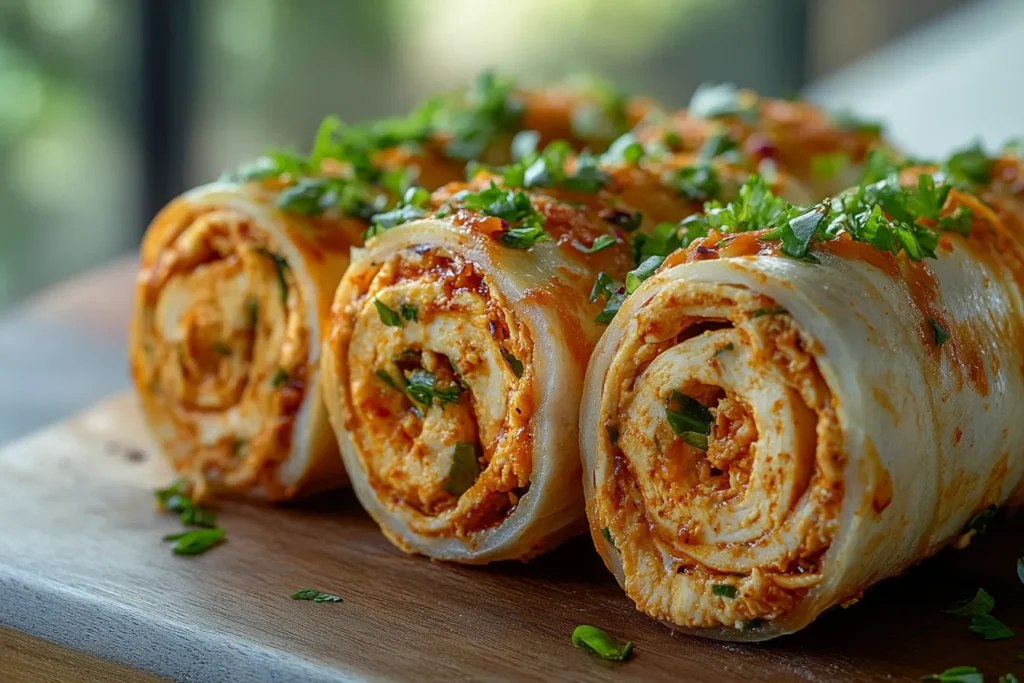 Spicy Buffalo Chicken Pinwheels