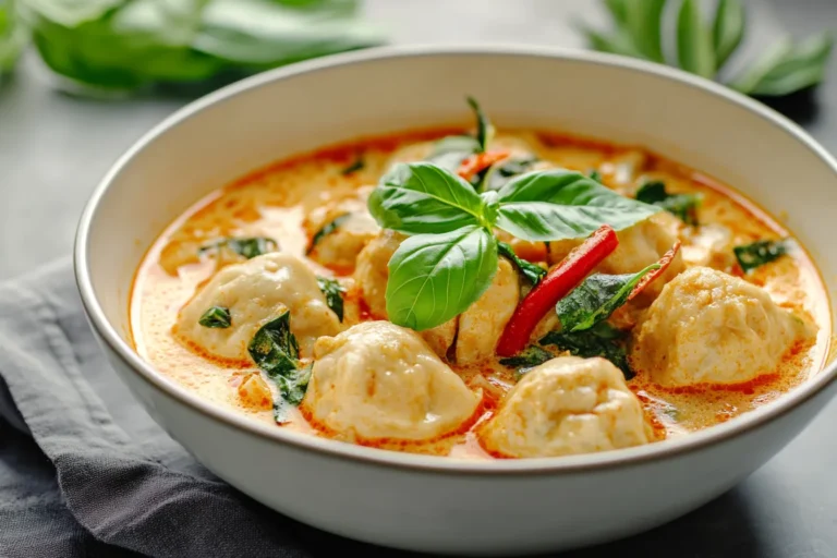 Thai Red Curry Dumpling Soup