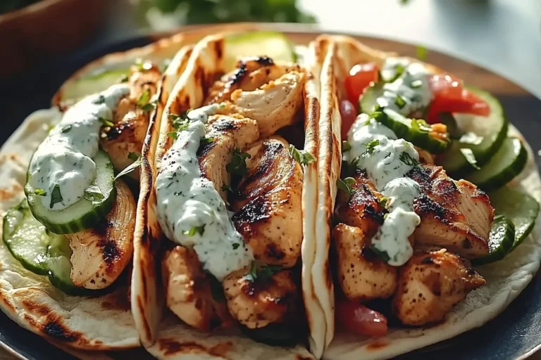Greek Chicken Gyros with Cucumber Tzatziki