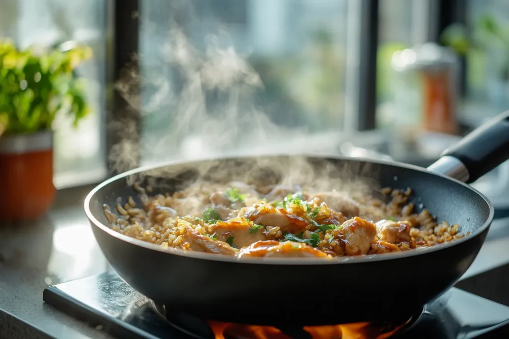 One-Pan Honey BBQ Chicken Rice