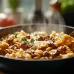 One-Pot Creamy Beef and Garlic Butter Pasta