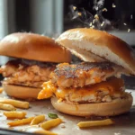 Smashed chicken burgers