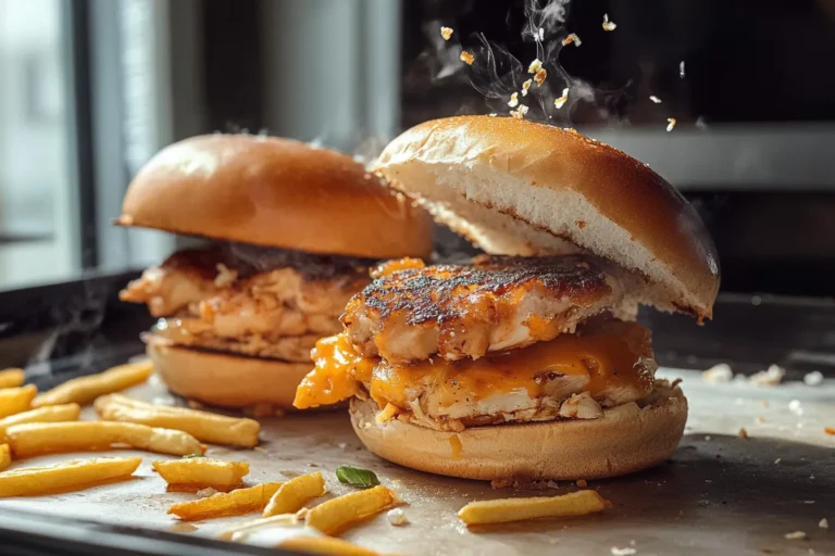 Smashed chicken burgers