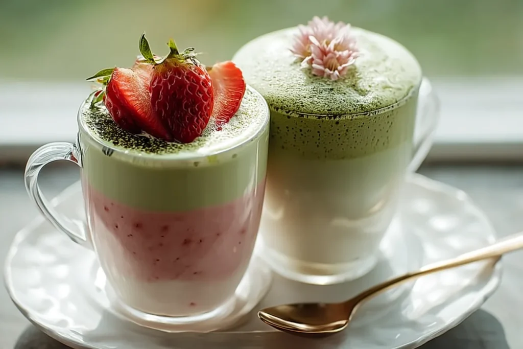 Refreshing Strawberry Matcha Latte