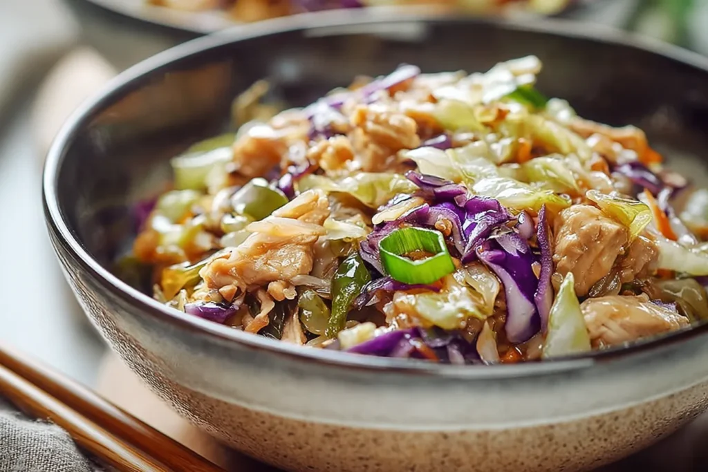 Egg Roll Bowls with Chicken and Cabbage